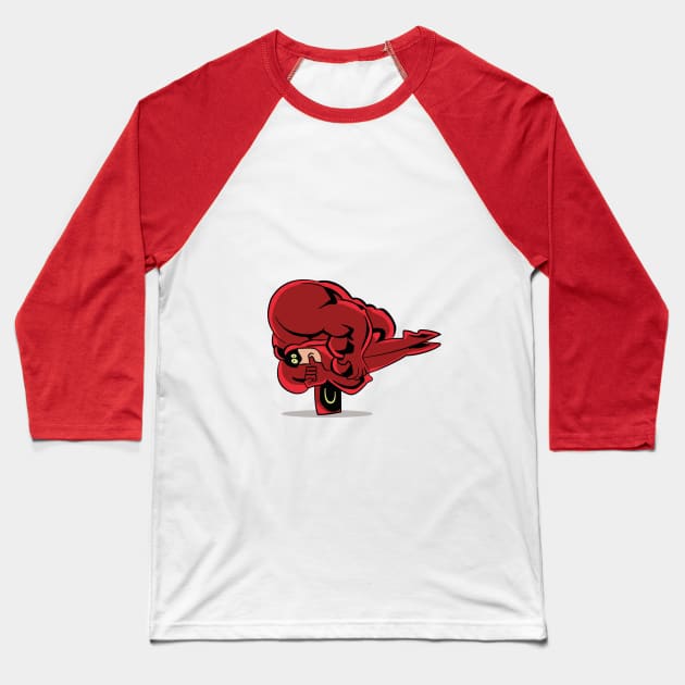 Crimson Chin Baseball T-Shirt by tdK